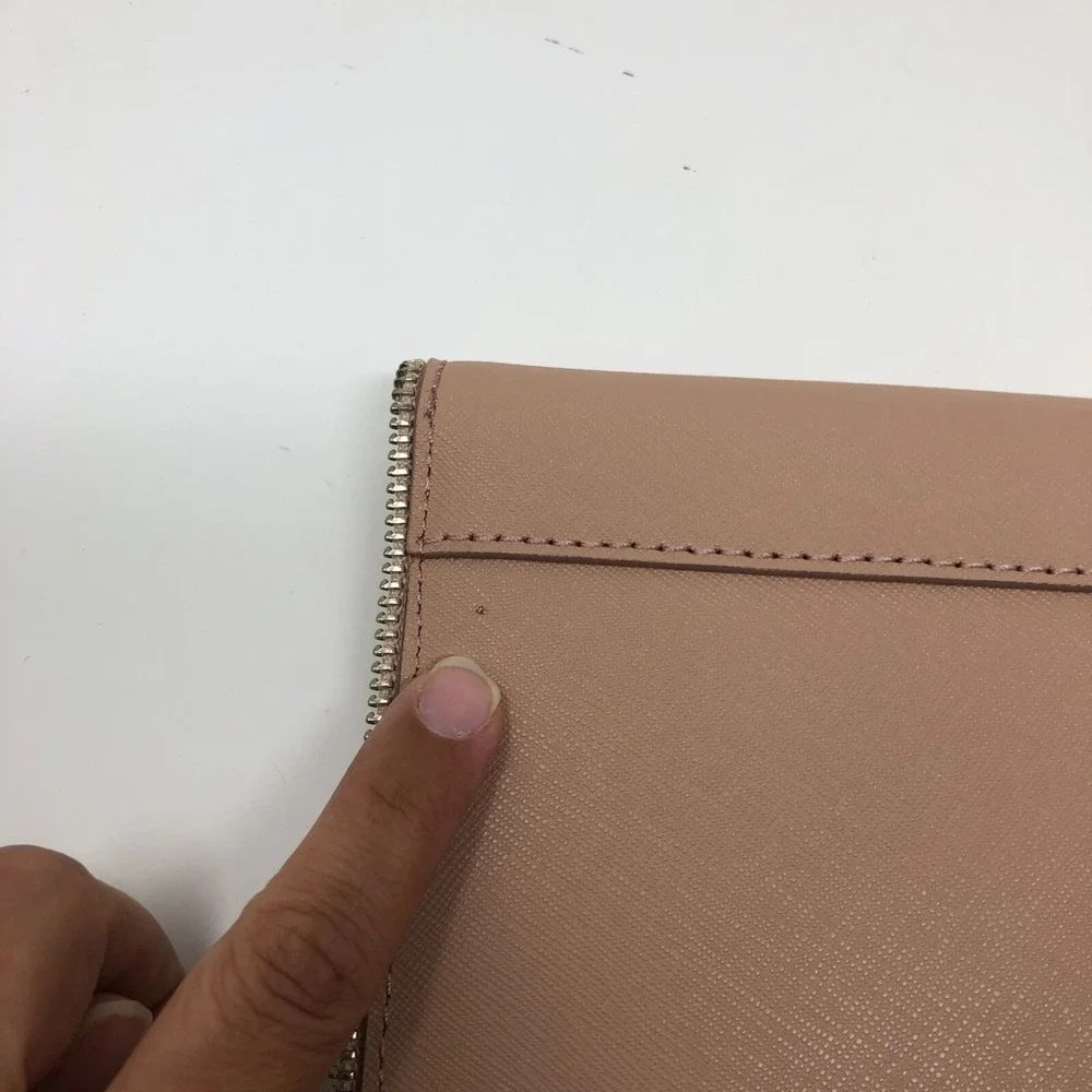 Rebecca Minkoff Leo Clutch Purse Medium Blush Pink Zipper Edge Thin